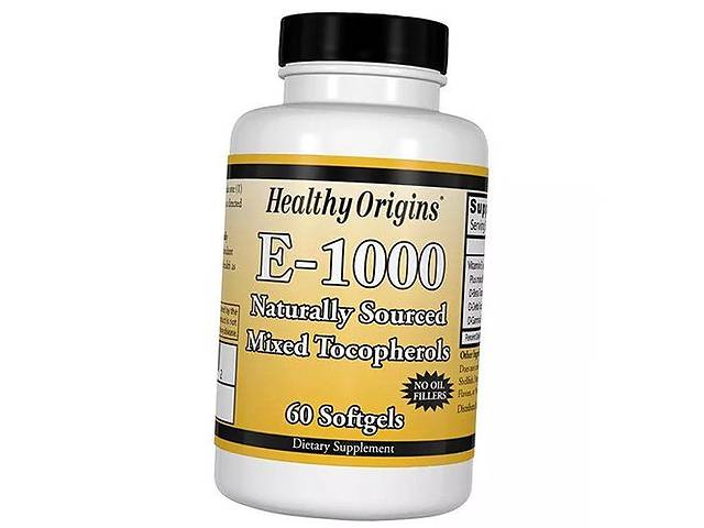Витамин Е Смесь токоферолов Vitamin E-1000 Healthy Origins 60гелкапс (36354041)