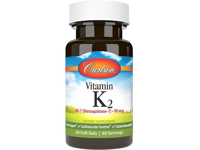 Витамин K Carlson Labs Vitamin K2 MK-7 90 mcg 60 Soft Gels