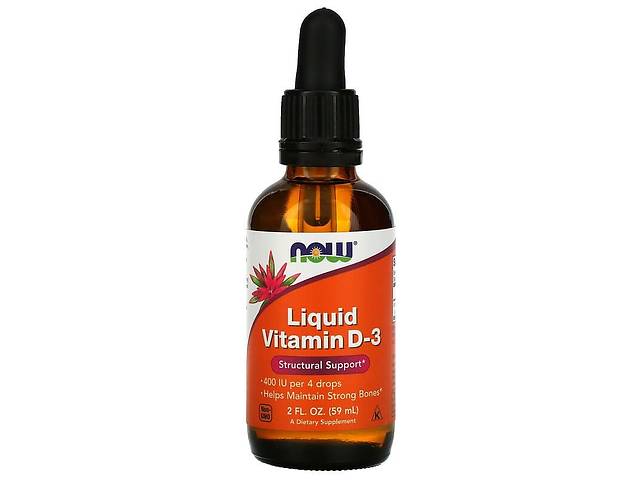 Витамин Liquid Vitamin D-3 Now Foods жидкий 10 мкг (400 МЕ) 59 мл