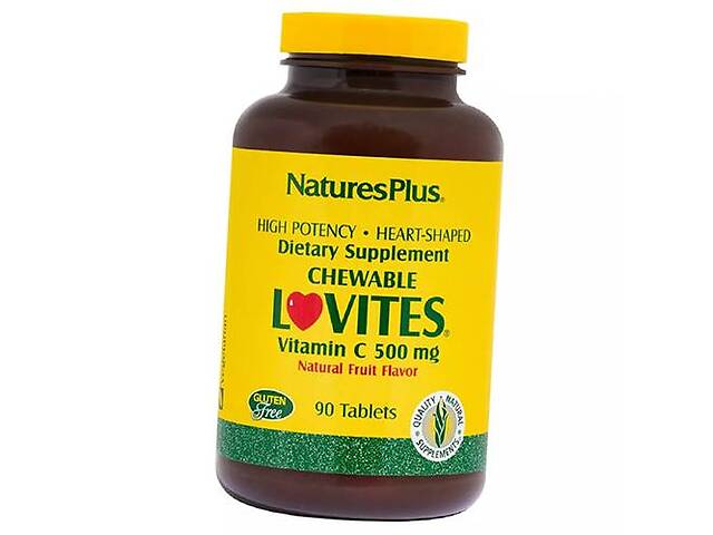 Витамин С Аскорбиновая кислота Chewables Lovites Vitamin C 500 Nature's Plus 90таб (36375145)