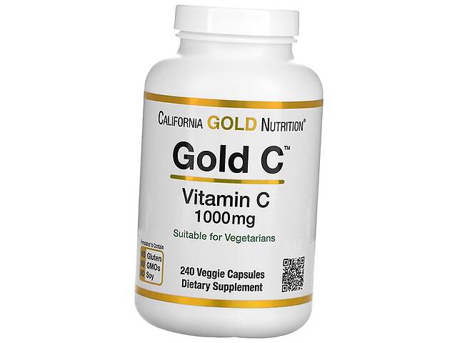 Витамин С Аскорбиновая кислота Gold C Vitamin C 1000 California Gold Nutrition 240вегкапс (36427005)