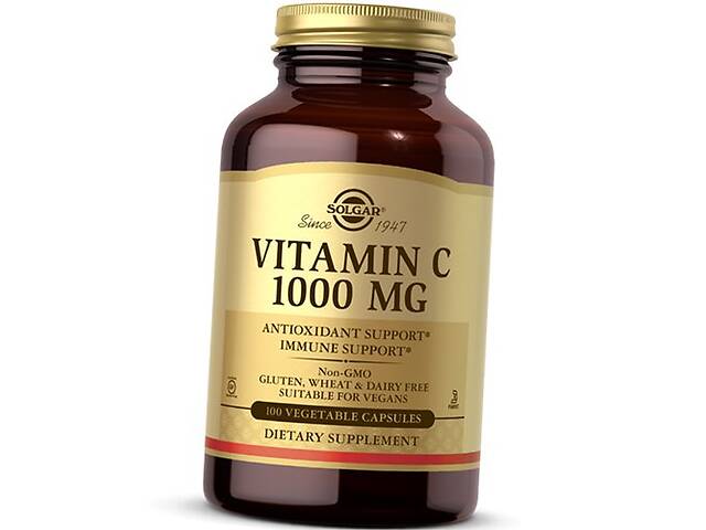 Витамин С Аскорбиновая кислота Vitamin C 1000 Caps Solgar 100вегкапс (36313225)