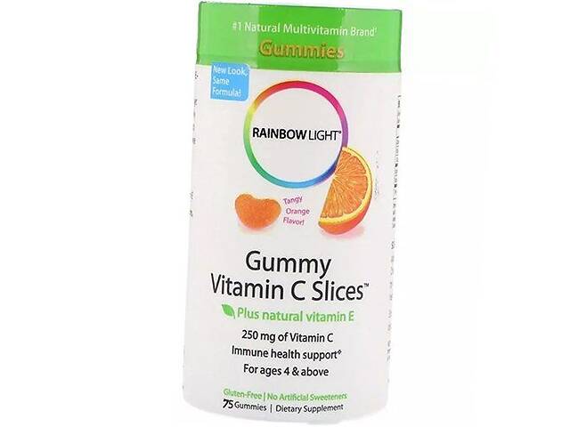 Витамин С для детей Gummy Vitamin C Slices Rainbow Light 75таб Апельсин (36316015)
