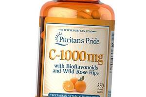 Вітамін С з Біофлавоноїдами та Шипшиною C-1000 з Bioflavonoids and Rose Hips Puritan's Pride 250каплет (36367172)
