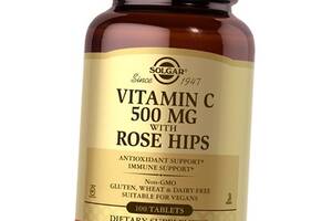 Витамин С с Шиповником Vitamin C 500 with Rose Hips Solgar 100таб (36313128)