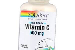 Вітамін С із уповільненим вивільненням, Timed Release Vitamin C 500, Solaray 250вегкапс (36411059)