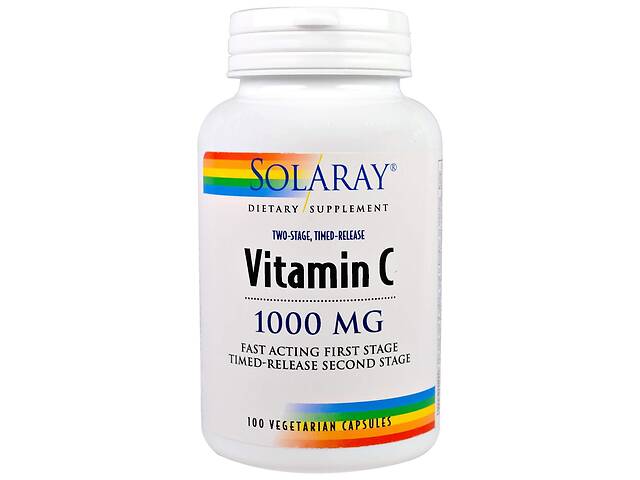 Витамин С Solaray двухфазное высвобождение 1000 мг 100 капсул (19916)