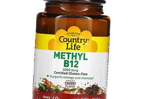 Вітамін В12, Метилкобаламін, Methyl B12 1000, Country Life 60льодяників Вишня (36124107)