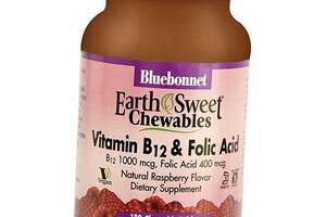 Витамин В12 и Фолиевая Кислота Vitamin B12 & Folic Acid Bluebonnet Nutrition 180таб Малина (36393013)