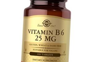 Витамин В6 (Пиридоксин) Vitamin B6 25 Solgar 100таб (36313170)