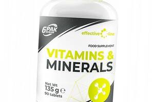 Витаминно-минеральный комплекс 6PAK Nutrition Vitamins&Minerals EL 90 таб (36350003)