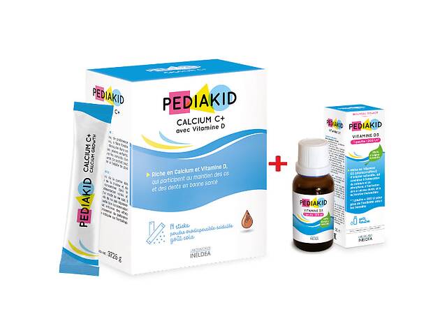 Витаминно-минеральный комплекс для детей Pediakid Комплекс 'БЫСТРО РАСТЕТ ' Calcium C+ 14 х 2,6 g + Vitamin D3 400 IU...