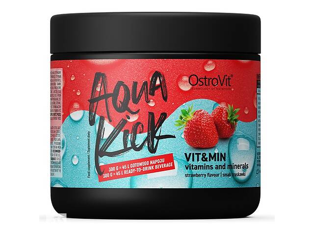 Витаминно-минеральный комплекс для спорта OstroVit Aqua Kick VIT&MIN 300 g /30 servings/ Strawberry