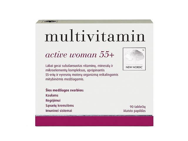 Витаминно-минеральный комплекс для женщин New Nordic Multivitamin active women 55+ 90 Tabs