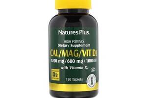Витаминно-минеральный комплекс Nature's Plus Cal/Mag/Vit D3 with Vitamin K2 180 Tabs