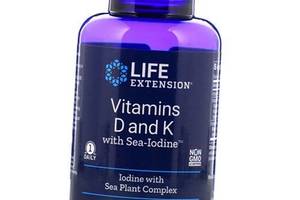 Витамины Д и К с Морским Йодом Vitamins D and K with Sea-Iodine Life Extension 60капс (36346030)