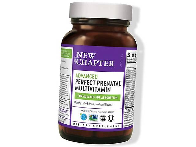 Витамины для беременных Perfect Prenatal Multivitamin New Chapter 192вегтаб (36377001)