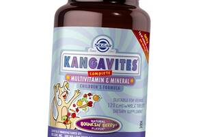 Витамины для детей Kangavites Complete Multivitamin & Mineral Chewable Solgar 120таб Ягода (36313055)