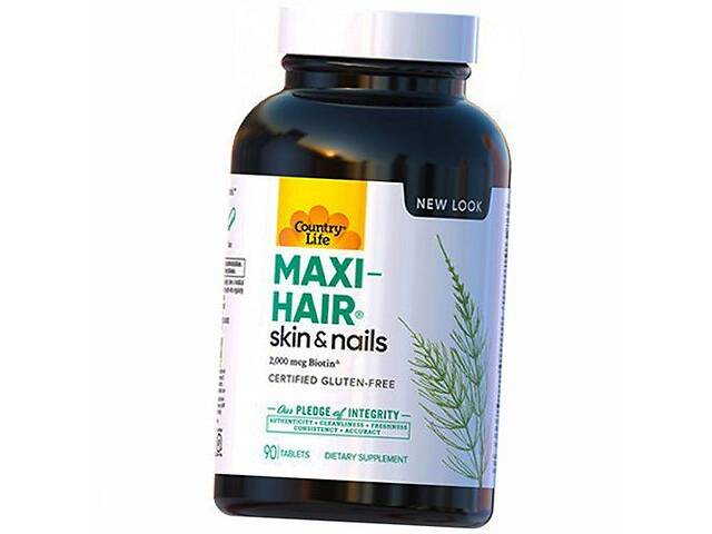Витамины для кожи и ногтей Maxi-Hair Country Life 90таб (36124020)