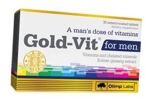 Витамины для мужчин Gold-Vit for men Olimp Nutrition 30таб (36283077)