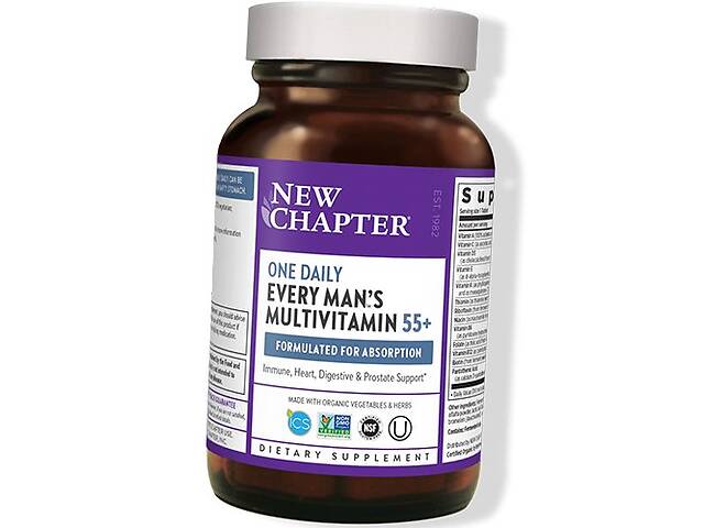 Вітаміни для чоловіків після 55 років Every Man's 55+ One Daily Multivitamin New Chapter 48вегтаб (36377025)