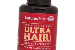 Витамины для волос с замедленным высвобождением Ultra Hair Sustained Release Nature's Plus 60таб (36375177)