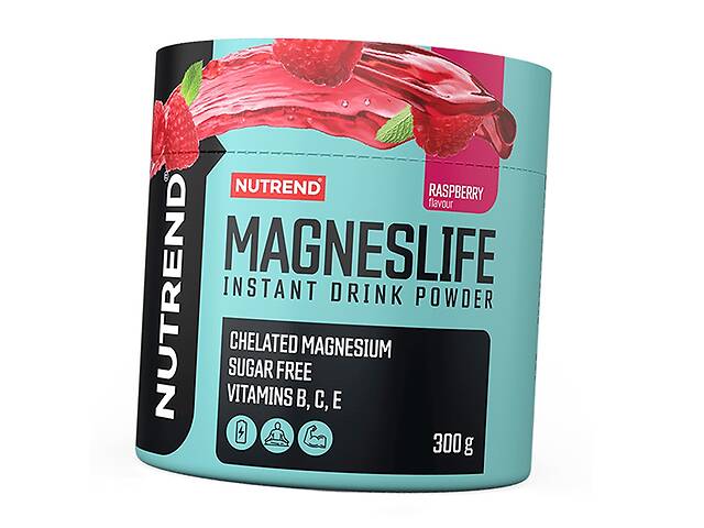 Витамины и минералы для регидратации и стимуляции энергии Nutrend Magneslife Instant Drink Powder 300 г Малина (15119...