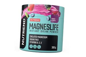 Витамины и минералы для регидратации и стимуляции энергии Nutrend Magneslife Instant Drink Powder 300 г Лесные ягоды...