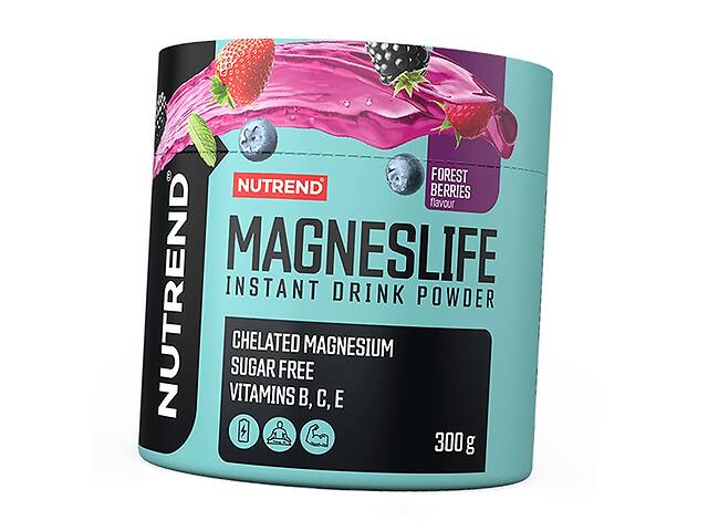 Витамины и минералы для регидратации и стимуляции энергии Nutrend Magneslife Instant Drink Powder 300 г Лесные ягоды...