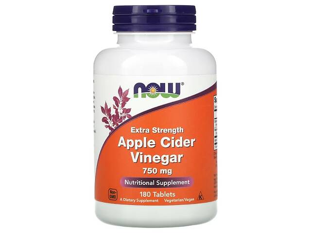 Яблочный уксус NOW Foods Apple Cider Vinegar 750 mg 180 Tabs