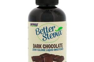 Заменитель сахара NOW Foods Better Stevia, Zero-Calorie Liquid Sweetener, 2 fl oz 59 ml Dark Chocolate