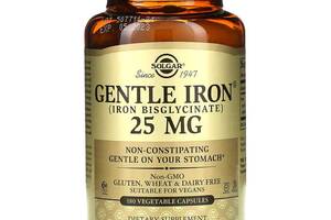 Железо Gentle Iron Solgar 25 мг 180 вегетарианских капсул