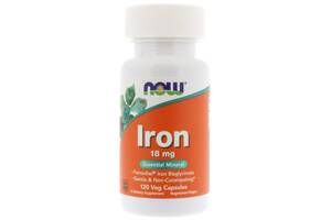 Железо Iron Now Foods 18 мг 120 вегетарианских капсул