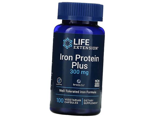 Железо Life Extension Iron Protein Plus 100 вегкапс (36346075)