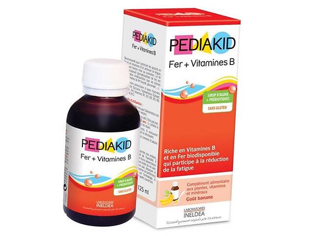 Железо с витаминами группы В для детей Pediakid Iron + Vitamin B 125 мл Банан (36505007)