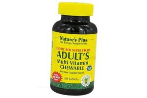 Жевательные мультивитамины для взрослых Nature's Plus Adults Multi-Vitamin 60 таб Ягода (36375095)