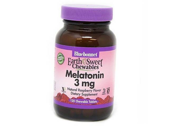 Жевательный Мелатонин Chewables Melatonin 3 Bluebonnet Nutrition 60таб Малина (72393011)