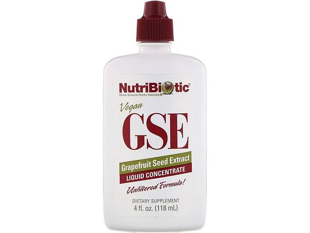 Жидкий концентрат GSE, экстракт семян грейпфрута, Grapefruit Seed Extract, NutriBiotic, 118 мл