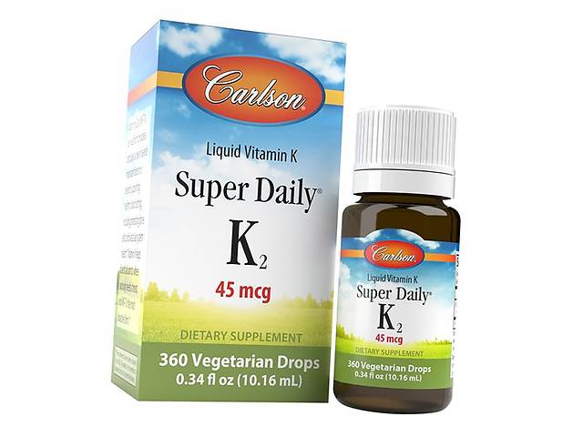 Жидкий Витамин К2 Менахинон-7 Super Daily K2 45 Carlson Labs 10мл (36353095)