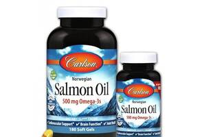 Жир лосося Carlson Labs Norwegian Salmon Oil 500 mg 180+50 Soft Gels
