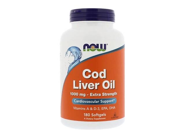 Жир из печени трески NOW Foods Cod Liver Oil 1000 mg 180 Softgels