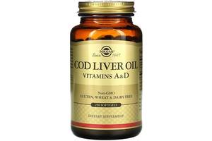 Жир из печени трески Solgar Cod Liver Oil Vitamin A & D 250 Softgels