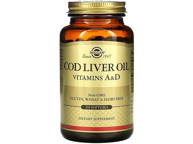 Жир из печени трески Solgar Cod Liver Oil Vitamin A & D 250 Softgels
