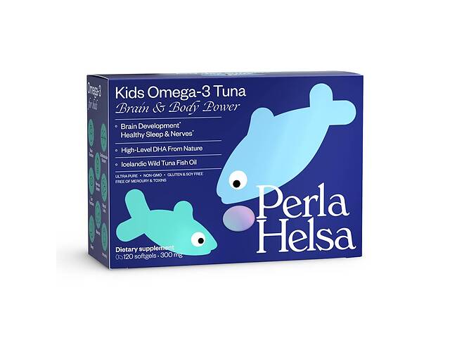 Жирные кислоты PERLA HELSA Натуральная KIDS Омега-3 с высоким уровнем ДГК 120 капсул по 300 мг (PHP100500)