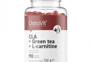Жиросжигатель OstroVit CLA+GREEN TEA+L-CARNITINE 90 Caps
