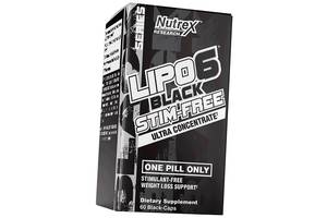 Жиросжигающий комплекс без стимуляторов Lipo-6 Black Stim-Free Nutrex 60капс (02152009)