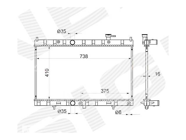 Радіатор охолодження NISSAN X-TRAIL, 14 - 17, 17-