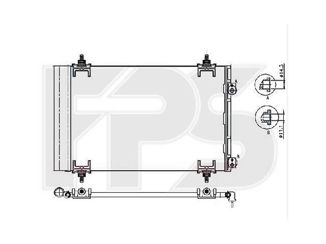 Радиатор кондиционера для Citroen C4 2010-2017
