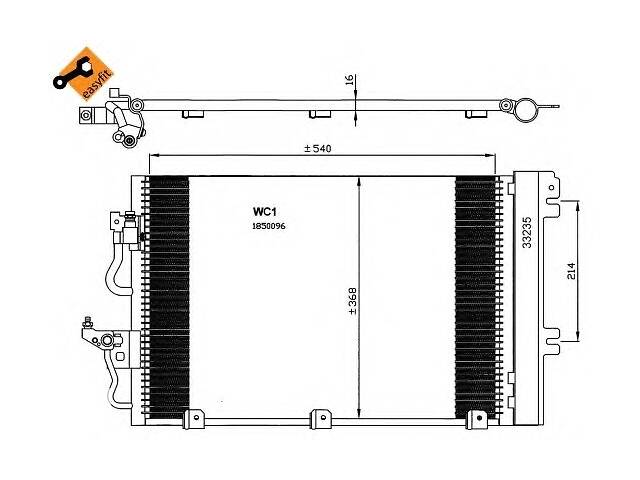 Радиатор кондиционера для моделей:OPEL (ASTRA,ASTRA,ZAFIRA,ASTRA,ASTRA,ZAFIRA), VAUXHALL (ASTRA,ASTRA,ASTRA)