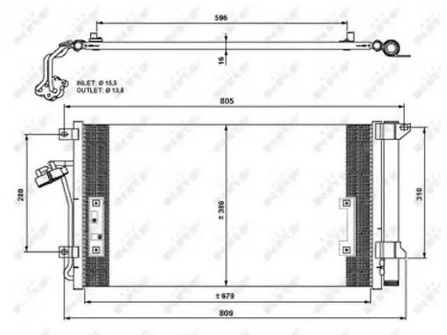 Радиатор кондиционера WD0173019 на Volkswagen Touareg 2002-2009